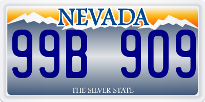 NV license plate 99B909