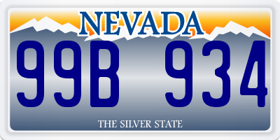NV license plate 99B934