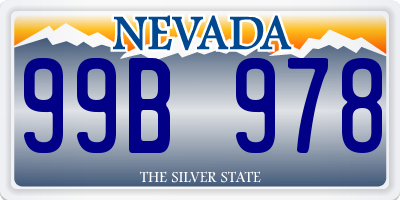 NV license plate 99B978