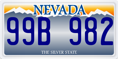 NV license plate 99B982