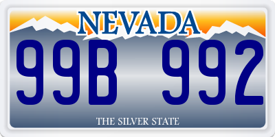 NV license plate 99B992