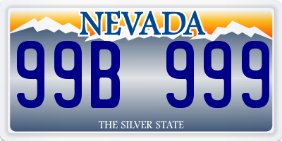 NV license plate 99B999