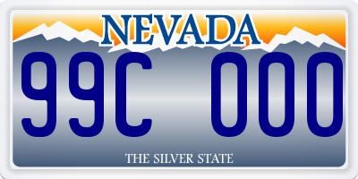 NV license plate 99C000