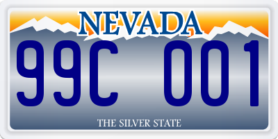 NV license plate 99C001