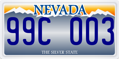 NV license plate 99C003