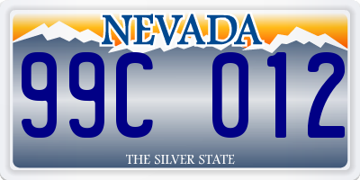 NV license plate 99C012