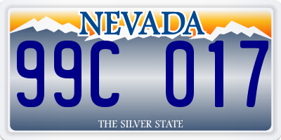 NV license plate 99C017