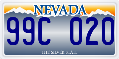 NV license plate 99C020