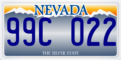 NV license plate 99C022