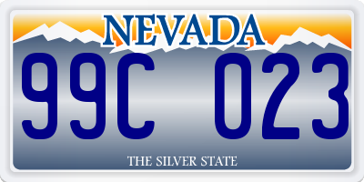 NV license plate 99C023