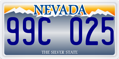 NV license plate 99C025