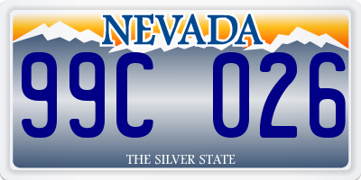 NV license plate 99C026