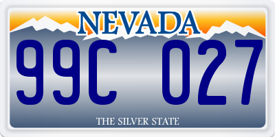 NV license plate 99C027