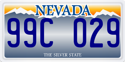 NV license plate 99C029