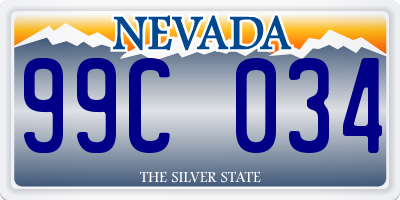 NV license plate 99C034