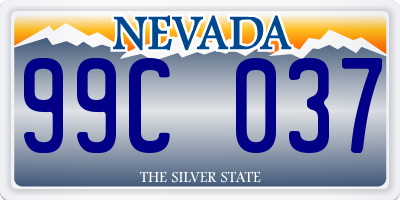 NV license plate 99C037