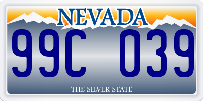 NV license plate 99C039