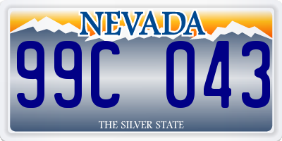 NV license plate 99C043