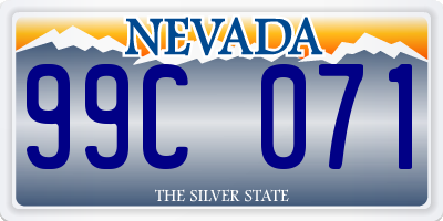 NV license plate 99C071