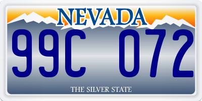 NV license plate 99C072