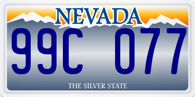 NV license plate 99C077