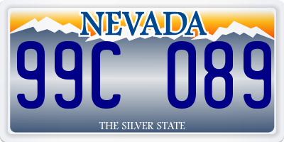 NV license plate 99C089