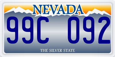 NV license plate 99C092