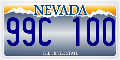 NV license plate 99C100