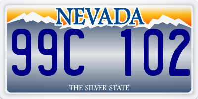 NV license plate 99C102