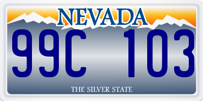 NV license plate 99C103