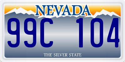 NV license plate 99C104