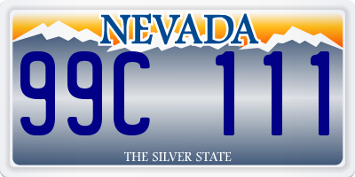 NV license plate 99C111