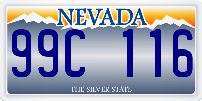 NV license plate 99C116