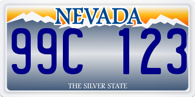 NV license plate 99C123