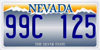 NV license plate 99C125