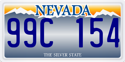 NV license plate 99C154