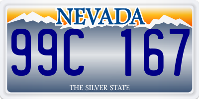 NV license plate 99C167