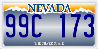 NV license plate 99C173