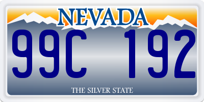 NV license plate 99C192