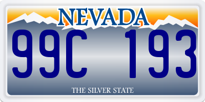 NV license plate 99C193