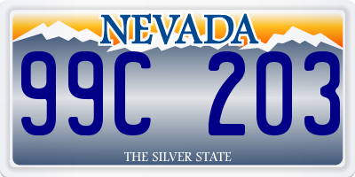 NV license plate 99C203