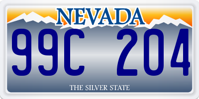 NV license plate 99C204