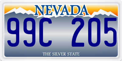 NV license plate 99C205