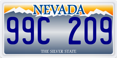 NV license plate 99C209