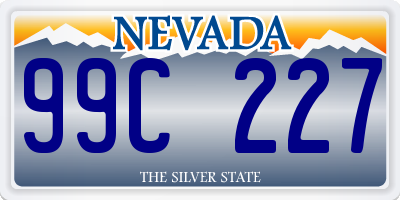 NV license plate 99C227