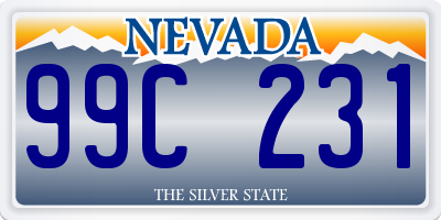 NV license plate 99C231