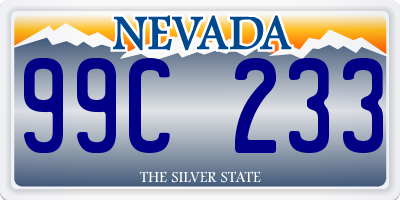 NV license plate 99C233