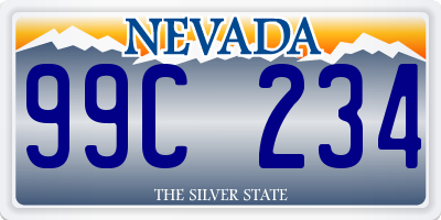 NV license plate 99C234