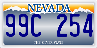 NV license plate 99C254