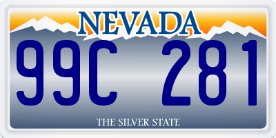 NV license plate 99C281